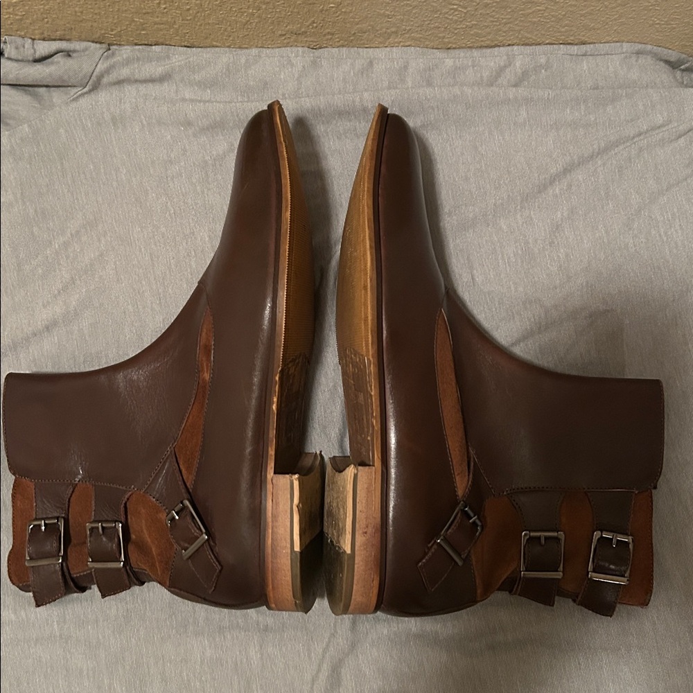 Ben Sherman brown leather and suede boots size 12 EUC with no box - Picture 7 of 9